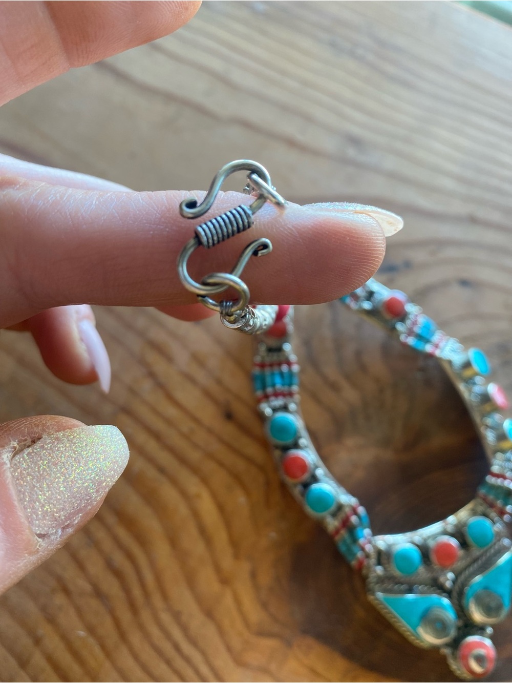 Turquoise and Coral Beaded Necklace, Bracelet with Earrings - Women Jewelry - Picture 10 of 10